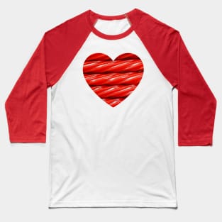 Red Licorice Candy Photo Heart Baseball T-Shirt